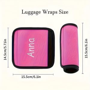 <b>Personalised</b> Embroidered Polyester Multifunction Suitcase Handle Cover Custom Soft Travel Luggage Handle Wrap <b>Tag</b> Identifier - Product Image 6