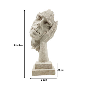 Estatuas de Thinker decorativas, esculturas de figuritas retro de oro abstracto, no se ven, adornos - Product Image 4