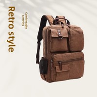 Sac à dos en toile rétro unisexe grande capacité, durable, style européen et américain, idéal pour les voyages d'affaires, les étudiants et l'école
