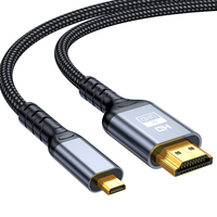Câble audio-vidéo Micro HDMI vers HDMI plaqué or Xput 8K 60Hz pour appareil photo numérique, caméscope, tablette, ordinateur portable, PC, HDTV, moniteur