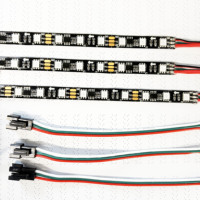 Bande LED noire WS2811 avec télécommande RGB 12V, pixels adressables, 60 LED, bande LED intelligente