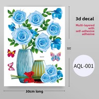 Autocollants muraux en PVC autocollants imperméables 3D Autocollants muraux de fond de vase artificiel stéréo Trous de remplissage Garde-robe décorative
