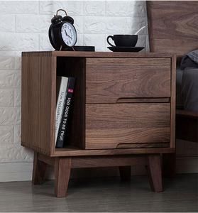 Meubles de chambre à coucher en bois de noyer de style nordique, lit plateforme japonais, lit double, lit king-size, lit queen-size - Product Image 4