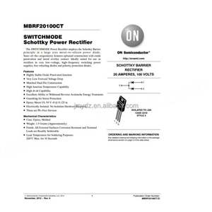 Diodo Schottky MBRF20100CT TO220F, Voltaje 100V, Corriente 10A - Product Image 2