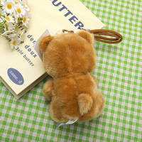 Ensemble de porte-clés en peluche ours mignon avec breloque étoile et cœur, mini poupée en peluche pour sac à dos, cadeau d'anniversaire, cadeau de Saint-Valentin