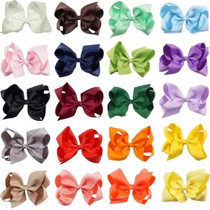 Buatan tangan gadis rambut busur berbagai macam warna poliester Grosgrain pita klip rambut untuk anak-anak dan bayi aksesoris - Product Image 3