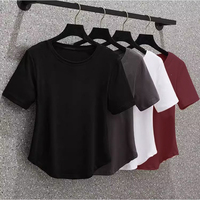 Logo personnalisé T-shirt pour femmes T-shirt pour femmes T-shirt court vierge pour femmes Crop Top pour femmes Vêtements pour femmes Crop Tops T-shirts pour femmes