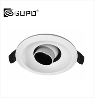GUPO Kap Lampu Aluminium Ukuran Lubang Potong 75Mm untuk GU5.3 MR16 GU10 Lampu Sorot LED Hotel Bingkai Lubang Pin Anti Silau