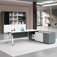 Chaise de bureau moderne en bois de luxe Liyu et ensemble de bureau et table de direction extensible en forme de L, mobilier commercial