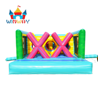 Parcours d'obstacles gonflable irisé à succès en 2026, directement de l'usine, jeu de tic-tac-toe commercial pour enfants, jeu de plein air amusant