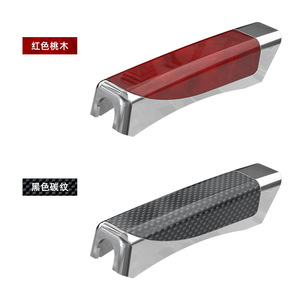 Cubierta de freno de mano para coche Shunwei, cubierta de palanca de cambios de madera de durazno, cubierta de palanca de cambios para interior de coche, cubierta decorativa con textura de fibra de carbono - Product Image 1