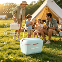 Glacière vintage ODM pour la randonnée et le camping, logo personnalisé, isolée, style moderne, en matériau PP pour le stockage des aliments