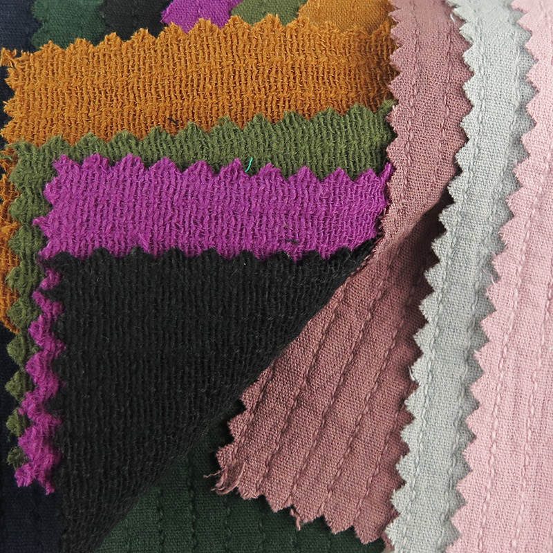 Оптовая продажа, плетеная простая 100% хлопковая двухслойная пряжа, полосатая ткань для пальто, верхней части, ветровка