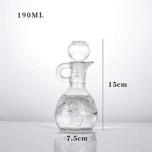 <span class=keywords><strong>Pot</strong></span> d'huile en verre à bec d'oiseau avec bouchon en caoutchouc Bouteille de <span class=keywords><strong>vinaigrette</strong></span> de table vide et couvercle Bouteille d'assaisonnement en verre de cristal pour la nourriture pour animaux de compagnie - Product Image 2