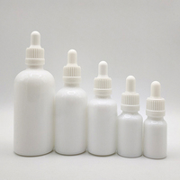 Flacon compte-gouttes en verre givré mat opale blanc nacré vide de 10 ml, 15 ml, 20 ml, 30 ml, 50 ml, 100 ml avec bouchon doré ou argenté