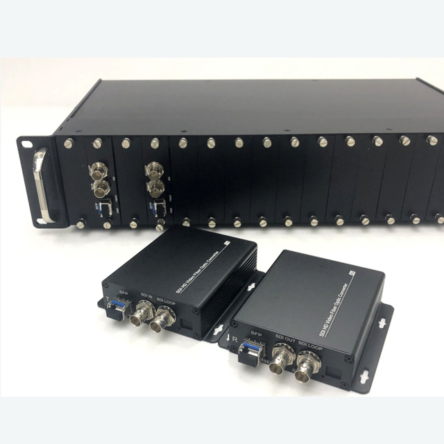 16 channel HD 3G SDI chassis sdi to ip or media converter rack redundant power supply chassis