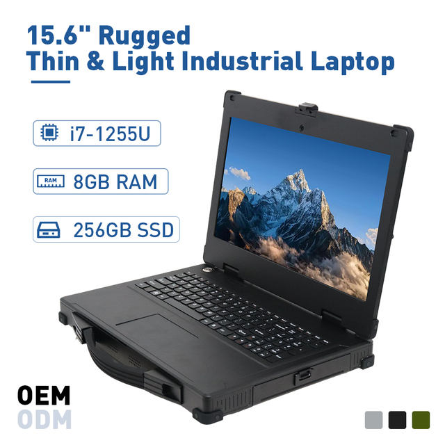 Portable Rugged Industrial Laptop I7-1255U 8GB 256GB SSD Thin Design Durable 15.6" 1080p Display AI Functions Professional