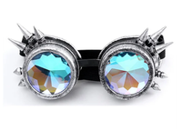 Lunettes Kaléidoscope pour Raves Trippy Psychedelic Steampunk Lunettes avec Rainbow Prism Diffraction Crystal Lenses