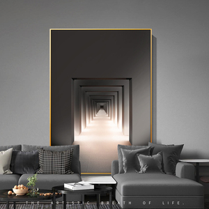 Peinture décorative ornementale écologique en noir et blanc pour salon, peinture murale verticale stéréoscopique 3d - Product Image 2