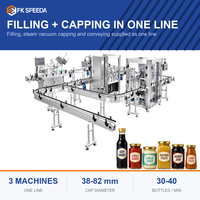 Machine de remplissage et de bouchage rapide pour 2400 bocaux par heure, avec pince de centrage pour Curry, Harissa, Pesto, Chutney