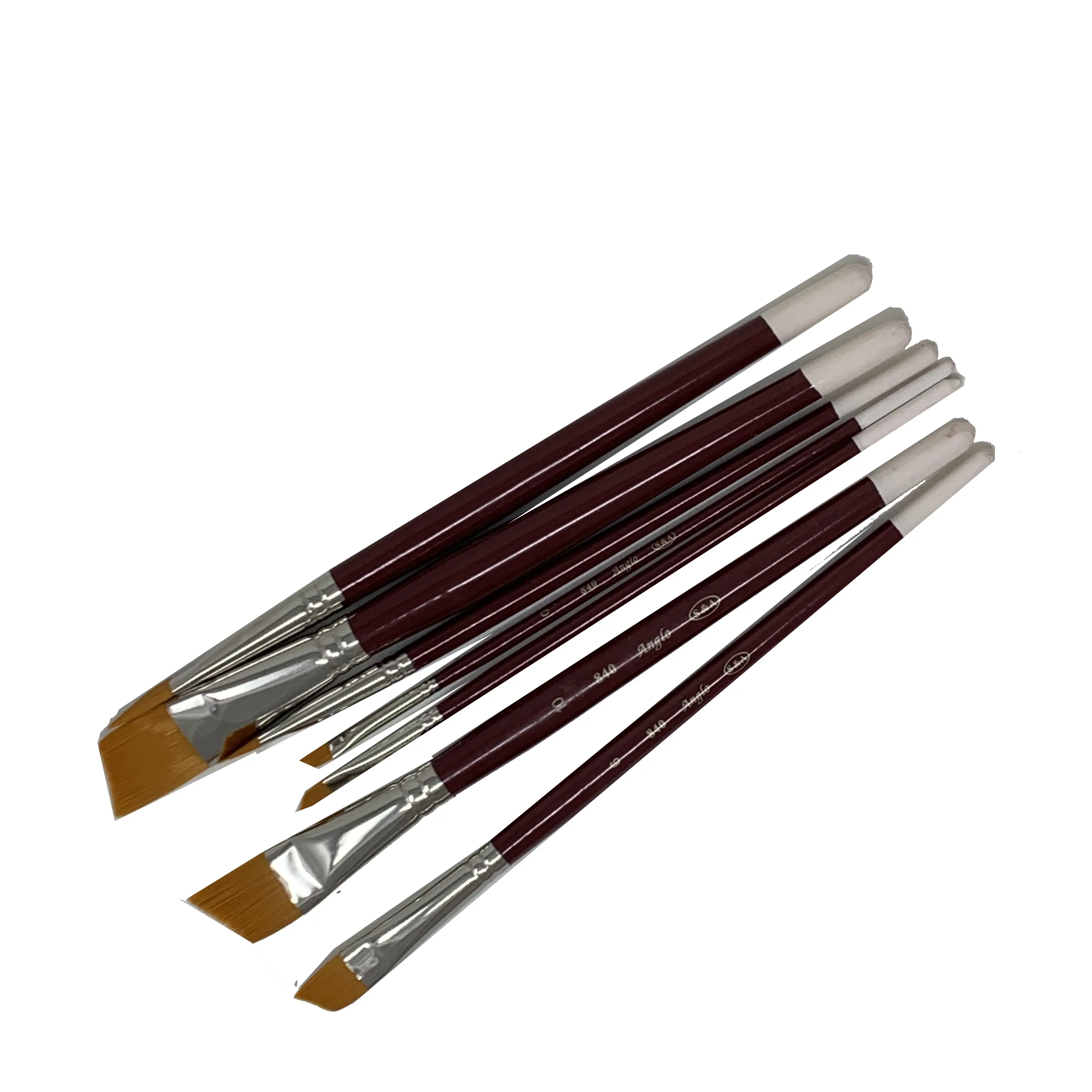 Factory Wholesale Wooden Handle Painting Tools 7 Piece Nylon Hair Watercolor Brush Set For Artist