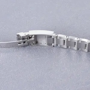 Bracelet de montre de luxe professionnel <span class=keywords><strong>Seiko</strong></span> 5 SNK361 18 mm réglable avec fermoir déployant en acier inoxydable 316L en argent - Product Image 4