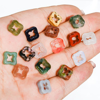 Vente en gros de pierres précieuses DIY Pendentif Collier Bracelet Accessoires Cristal naturel Agate Jade Creux Trèfle à quatre feuilles Perles