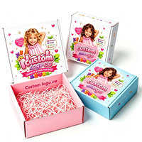 Boîte en carton ondulé personnalisée imprimée en couleur, emballage cadeau pour sirop de vitamines pour enfants, grandes et petites tailles, boîte en papier rose pliable écologique
