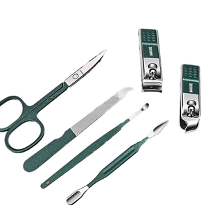 6 Pcs Xách Tay Làm Móng Tay Bộ Dụng Cụ Móng Chân Màu Đen Sáng Nail Clipper <span class=keywords><strong>Set</strong></span> Chăm Sóc Cá Nhân Công Cụ Với Kéo Lông Mày - Product Image 3