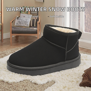 Botas clásicas de invierno para mujer, de piel sintética, con forro de felpa, suela plana de EVA y PVC, cálidas para exteriores, hasta la rodilla. - Product Image 2