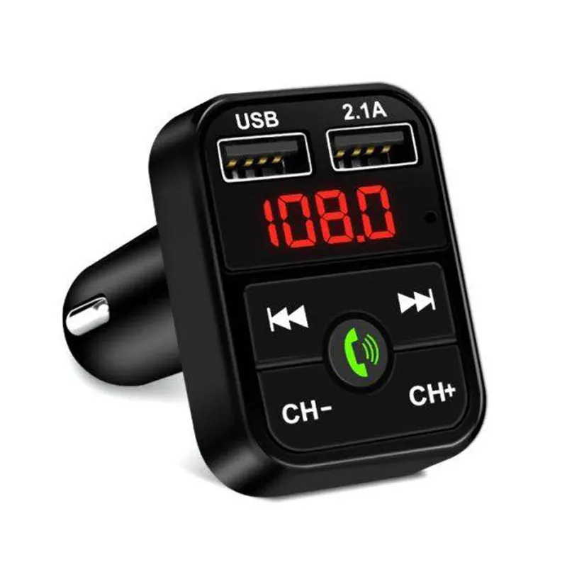 Car BT 5.0 FM Transmitter Wireless Adapter Mic Audio Receiver Auto MP3 Player 2.1A Dual USB Fast Charger Car Accessories
