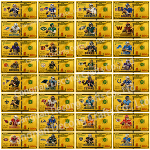 2026 32 pz/set Nuova Banconota in Lamina d'Oro Double-Face della Squadra NFL USA CUP 16x7.5cm per Regali - Product Image 1