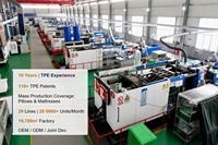 Oreiller en gel TPE personnalisé avec grille, OEM/ODM pour co-développement de marque de sommeil, motif uni, forme ondulée, soulagement de la pression et rafraîchissant