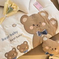 Applique ours blanc textile de maison housse de couette en polaire de lait queen size ensemble de literie pour enfants fournisseur