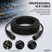 Câble micro XLR 3 broches mâle-femelle, audio équilibré, 3m, 5m, 10m, 20m, 100m pour studio, scène, table de mixage, haut-parleur