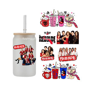 Adhesivo adhesivo UVDTF personalizado listo para aplicar vidrio adhesivo permanente puede <span class=keywords><strong>RBD</strong></span> <span class=keywords><strong>Rebelde</strong></span> UV DTF Cup Wraps Transfers 16oz - Product Image 1