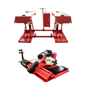 Elevador de Autos de Dos Postes Rojo con Cambiador de Neumáticos para Mantenimiento y Reparación de Vehículos - Product Image 1