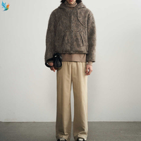 Vente en gros de cardigan à fermeture éclair de haute qualité pull tricoté en laine mélangée grand manteau à capuche en tricot veste décontractée pour hommes