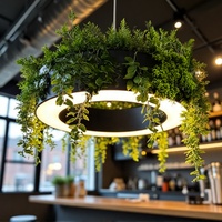 Luminaire suspendu LED moderne et minimaliste en fer noir avec télécommande pour bureau et maison