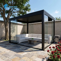Pergola Bioclimatique Motorisée Sweet Home avec Toit Rétractable pour Jardin, Patio, Terrasse et Bord de Piscine – Style Antique