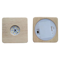 Base de lampe LED ronde en bois Interrupteur de batterie Veilleuse DIY Bases en bois
