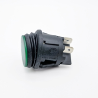 Interrupteur à bascule rond en laiton RL5-1(P)21 4 broches vert lumineux T125/55 1E4 SPDT 16A 250VAC IP11 ON-OFF