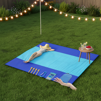 Tapis de pique-nique gonflable, imperméable, écologique, lavable, pompe à air externe, facile à nettoyer, pliable, forme oblongue, toutes saisons, plage