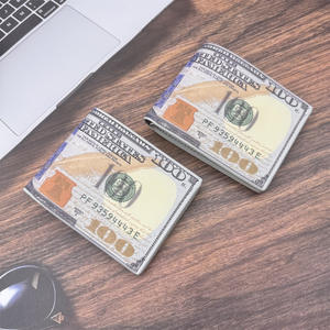 Yaratıcı ABD Doları Desenli İki Katlı Cüzdan Vintage Tarzı PU Deri Erkek Cüzdanı Para Klipsi Kredi Kartı Tutucu - Product Image 6