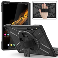 360 Derece Dönebilen Arka Standlı 14.6 İnç Tablet Kılıfı Samsung S8 Ultra X900 için Zırh Kılıf