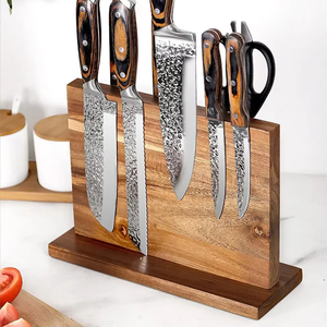 Support magnétique double face en bois d'acacia de haute qualité pour couteaux, avec fixation par aspiration, pour rangement de cuisine, en métal, vente en gros - Product Image 5