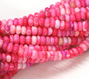 Compre hermosas cuentas de forma de Rondelle suave de ópalo rosa brillante con 15 pulgadas de longitud 6 a 9MM cuentas de piedras preciosas de ópalo Rosa fabricación de joyas - Product Image 5