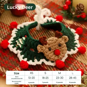 Bufanda Informal de Lana para Perros y Gatos, <span class=keywords><strong>Collar</strong></span> de Peluche, Gorro para Gato, Bufanda para Perro de Otoño e Invierno, Navidad - Product Image 6