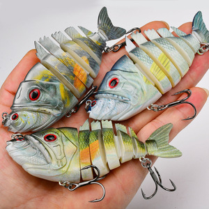 NOUVEAU <span class=keywords><strong>Leurre</strong></span> Artificiel Multi-<span class=keywords><strong>articulé</strong></span> 7 Couleurs 10,8 cm 32g 7 Sections pour Pêche en Eau Salée, Plastique 108mm 32g pour Achigan et Black Bass avec Hameçons - Product Image 5