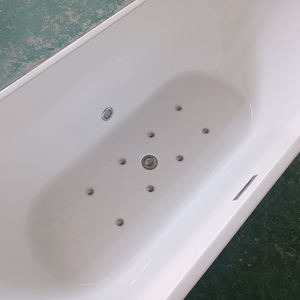 <span class=keywords><strong>Baignoire</strong></span> autoportante à bulles d'air cascade à jets de lumière led bain à remous en verre pour couples baignoires de massage transportables en acrylique noir - Product Image 4